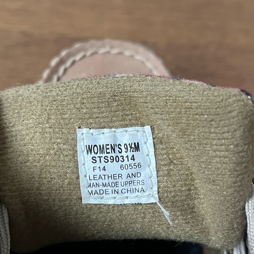 Sperry Top Sider Size 9.5 Khaki Leather Plaid Preppy Bluefish Oxford Boat Shoes - Picture 12 of 13